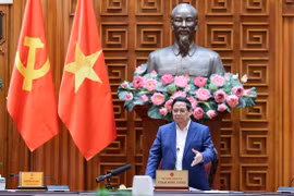 El primer ministro de Vietnam, Pham Minh Chinh, habla en el evento. (Fuente: VNA)