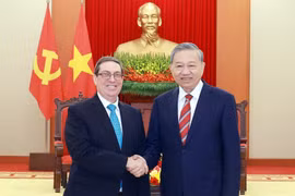 El secretario general del Partido Comunista de Vietnam, To Lam, recibió al ministro de Relaciones Exteriores de Cuba, Bruno Rodríguez Parrilla. (Fuente: VNA)