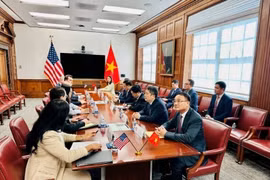 En la reunión entre el ministro de Industria y Comercio de Vietnam, Le Manh Hung, y el secretario de Comercio de Estados Unidos, Howard Lutnick. (Fuente: Departamento de Desarrollo de Mercados en el Extranjero)