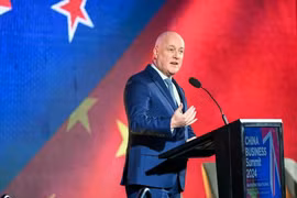 El primer ministro de Nueva Zelanda, Christopher Luxon, en un evento. (Fuente: VNA)