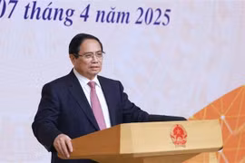 El primer ministro de Vietnam, Pham Minh Chinh, habla en el evento. (Fuente: VNA)