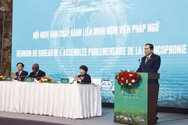 El presidente de la Asamblea Nacional de Vietnam (ANV), Tran Thanh Man, habla en el evento. (Fuente: VNA)