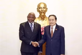 El presidente de la Asamblea Nacional de Vietnam, Tran Thanh Man, y su homólogo congoleño, Vital Kamerhe. (Fuente: VNA)