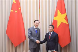 El viceministro permanente de Relaciones Exteriores de Vietnam, Nguyen Minh Vu, y su homólogo chino Sun Weidong. (Fuente: Cancillería vietnamita)