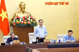 El presidente de la Asamblea Nacional de Vietnam, Tran Thanh Man, habla en el evento. (Fuente: VNA)