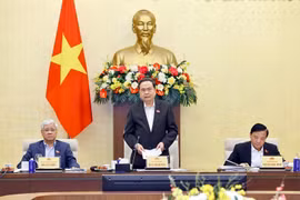 El presidente de la Asamblea Nacional de Vietnam, Tran Thanh Man, habla en el evento. (Fuente: VNA)