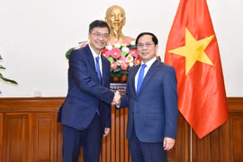 El vicepremier y ministro de Relaciones Exteriores, Bui Thanh Son, recibe a Chen Gang, secretario del Comité del Partido Comunista de China (PCCh) de la región autónoma zhuang de Guangxi. (Fuente: VNA)