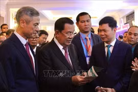 El presidente del Partido Popular de Camboya y titular del Senado, Samdech Techo Hun Sen, en el evento. (Fuente: VNA)