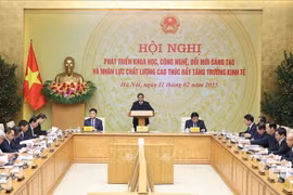 El primer ministro vietnamita, Pham Minh Chinh, habla en el evento. (Fuente: VNA)