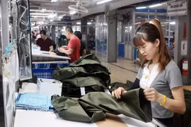 Fabricación de prendas de vestir en la compañía de confecciones TNG en la provincia de Thai Nguyen para exportación al mercado de la Unión Europea. (Fuente: VNA) 