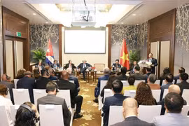 El primer ministro vietnamita, Pham Minh Chinh, habla en el evento. (Fuente: VNA)