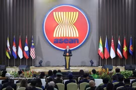 El secretario general del Partido Comunista y presidente de Vietnam, To Lam, interviene en la ceremonia de conmemoración del 30.º aniversario de la adhesión de Vietnam a la ASEAN, en Yakarta, Indonesia (marzo de 2025). (Fuente: VNA)