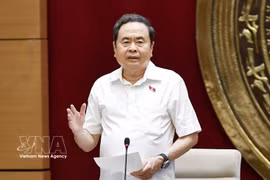 El presidente de la Asamblea Nacional de Vietnam, Tran Thanh Man, habla en el evento. (Fuente: VNA)