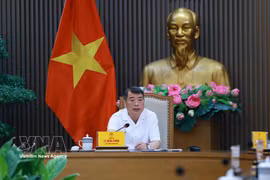 El primer ministro de Vietnam, Le Minh Hung, habla en el evento. (Fuente: VNA)