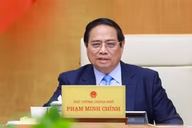 El primer ministro vietnamita, Pham Minh Chinh, habla en el evento. (Fuente: VNA)