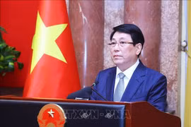 El presidente vietnamita, Luong Cuong, habla en el evento. (Fuente: VNA)