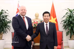 El viceministro de Relaciones Exteriores de Vietnam, Nguyen Manh Cuong, y su homólogo neozelandés, Grahame Morton, copresiden la 14.ª Consulta Política entre sus respectivos ministerios de Relaciones Exteriores. (Foto: VNA)