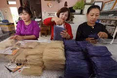 An Phong, una aldea tradicional de elaboración de fideos, ubicada en la comuna de Phu Cat, provincia de Binh Dinh (Foto: VNA)