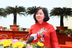Bui Thi Minh Hoai, secretaria del Comité Central del Partido y presidenta del Frente de la Patria de Vietnam (FPV) (Fuente: VNA)