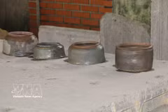 Los vasijas descubiertos (Foto: VNA)