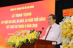 El presidente de la Asamblea Nacional de Vietnam, Tran Thanh Man, pronuncia un discurso en el evento (Foto: VNA)