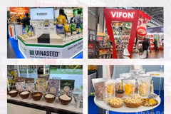 Los productos agrícolas procesados ​​de Vietnam captan la atención de compradores internacionales en la feria internacional SIAL Paris 2026. (Foto: nhandan.vn)