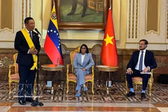 El embajador de Vietnam en Venezuela, Vu Trung My, pronuncia un discurso (Foto: VNA)