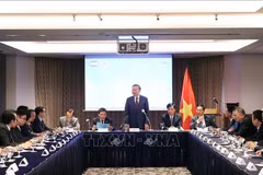 El secretario general del Partido Comunista de Vietnam, To Lam, se encuentra con los miembros de la Red de Innovación de Vietnam en Corea del Sur. (Fuente: VNA)