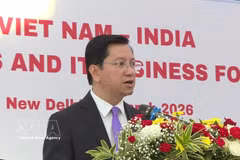 Nguyen Thanh Hai, embajador de Vietnam en la India, pronuncia un discurso en el evento (Fuente: VNA)