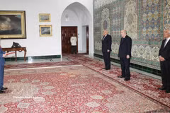 El embajador Vu Duy Long presenta sus cartas credenciales al presidente Abdelmadjid Tebboune (Foto: VNA)