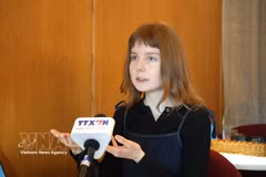 Ekaterina Makarova, periodista joven de la agencia rusa Sputnik. (Foto: VNA)