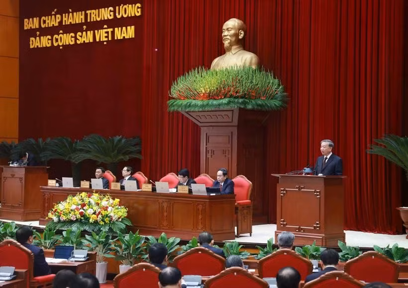 El secretario general del Partido Comunista de Vietnam (PCV), To Lam, habla en la cita. (Foto: VNA)