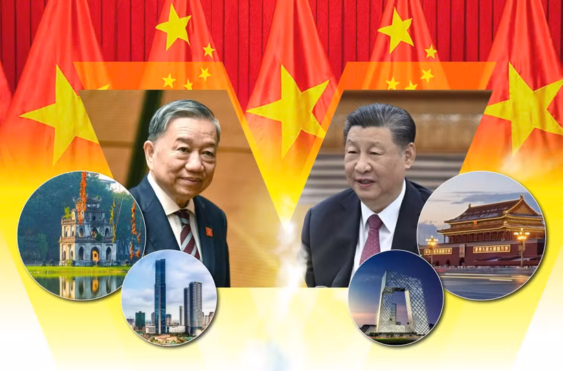 Las relaciones Vietnam-China siguen avanzando a nuevo nivel. Fuente: Infographic qdnd.vn