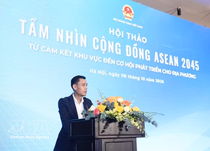 El viceministro de Relaciones Exteriores Dang Hoang Giang habla en el evento. Foto: VNA
