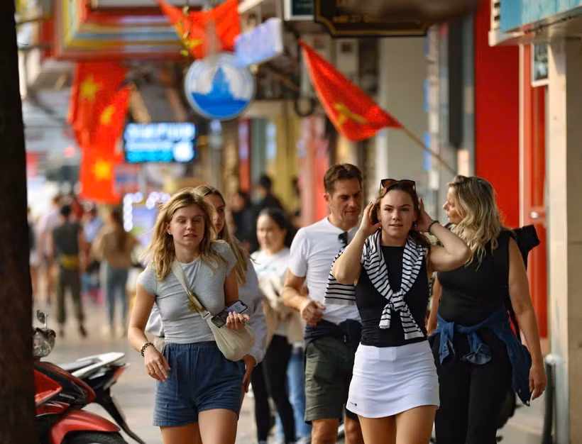 Turistas extranejros en Vietnam. (Foto: VNA)
