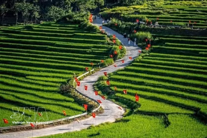 El sitio de ecoturismo comunitario de Pu Luong. (Foto: VNA)