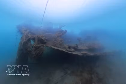 El «barco sin número» C143 yace sumergido en el fondo del mar tras más de seis décadas. (Foto: VNA)