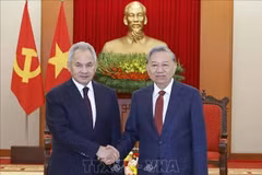 El secretario general del Partido Comunista de Vietnam, To Lam, recibe a Serguéi Shoigú, secretario del Consejo de Seguridad de la Federación de Rusia. (Foto: VNA)