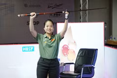 El gran destaque de esta edición fue la brillante actuación de Nguyen Duc Yen Sinh en la categoría femenina de carambola a tres bandas. (Foto: VNA)