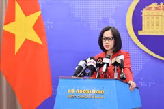 La portavoz del Ministerio de Relaciones Exteriores de la nación indochina, Pham Thu Hang. (Foto: VNA)