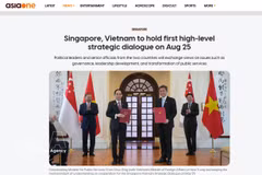 Medios singapurenses destacan el primer Diálogo Estratégico entre Vietnam y Singapur (Foto: VNA)