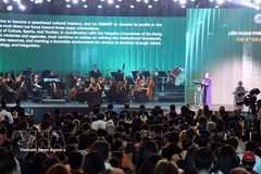 La viceprimera ministra de Vietnam, Pham Thi Thanh Tra, en la inauguració del IV Festival de Cine Asiático de Da Nang. (Foto: VNA)