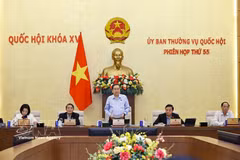 El presidente de la Asamblea Nacional de Vietnam, Tran Thanh Man, en la 55.ª reunión del Comité Permanente de la Asamblea Nacional. (Foto: VNA)