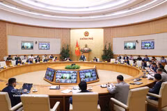 El viceprimer ministro de Vietnam Tran Hong Ha, jefe del Comité Directivo Nacional para la lucha contra la pesca ilegal, no declarada y no reglamentada (IUU), preside la 31ª reunión del Comité. (Foto: VNA)