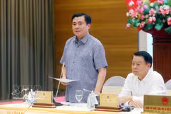 El viceministro vietnamita de Industria y Comercio, Nguyen Sinh Nhat Tan, afirma la determinación del Gobierno de mantener medidas de control estrictas para garantizar la calidad del biocombustible E10. (Foto: VNA)