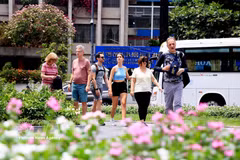 Turistas extranjeros en la zona céntrica de Ciudad Ho Chi Minh (Foto: VNA)