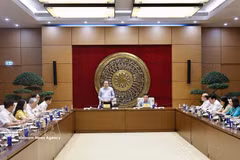 El presidente de la Asamblea Nacional de Vietnam, Tran Thanh Man, insta a la Comisión de Leyes y Justicia a convertirse en el órgano vanguardista en el pensamiento del Estado de derecho. (Foto: VNA)