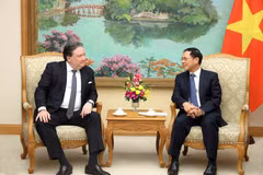 El viceprimer ministro de Vietnam Bui Thanh Son y el embajador de Estados Unidos en Hanoi, Marc E. Knapper. (Foto: VNA)
