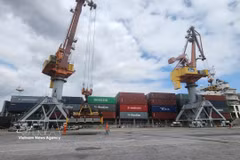 Los puertos de Cai Mep y Hai Phong se ubicaron en los puestos 11 y 13 a nivel global en eficiencia, impulsando el transporte multimodal y la economía marítima. (Foto: VNA)