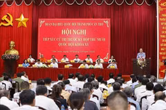 El presidente de la Asamblea Nacional (AN-Parlamento) de Vietnam, Tran Thanh Man, en la reunión. (Foto: VNA)